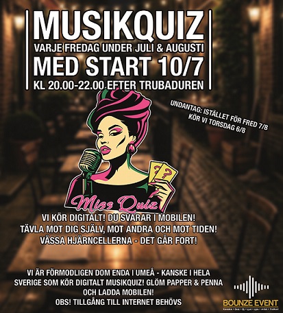 Premiär för digitala musikquiz med Miss Quiz!